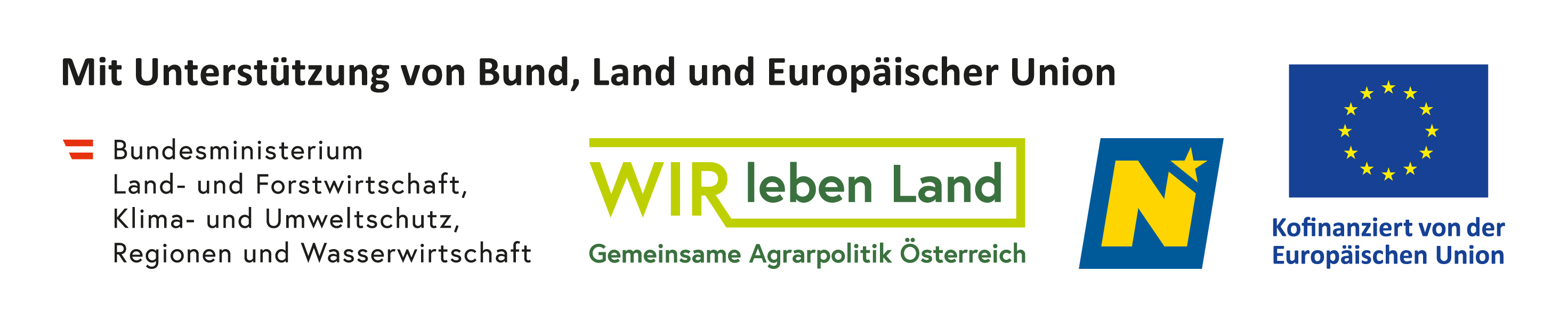 Förderlogoleiste: Bund, Land und Europäische Union